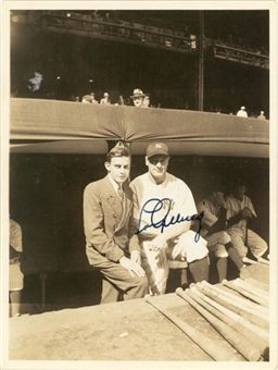 Lou Gehrig Signed Photo In Yankee Stadium Dugout - PSA/DNA GEM MT 10 (JSA)